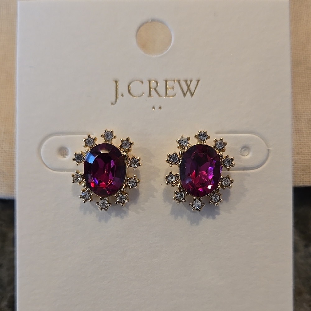 J. Crew Purple and Gold Stud Earrings